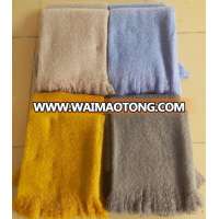 Luxury soft brushed throw blanket, wholesale woven acrylic blanket