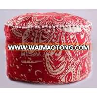 Mandala Tapestry Pouf Cover Pouffe Home Decor Cotton Floral India Traditional Footstool Ethnic Pouf Cover Ottoman Cover